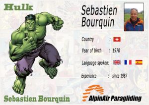 Superhero Paragliding pilots Interlaken - Hulk = Sebastien Bourquin